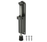 sourcing map Kickdown Door Stop, Zinc Alloy Spring Loaded Telescopic Step On/Off Adjustable Heavy Duty Foot-Operated Door Stop Holder for Ground Gap 0-45mm, Gray