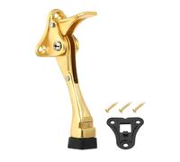 sourcing map Kickdown Door Stopper, 4.7" Aluminum Alloy Kick Down Door Stoppers for Bottom of Doors One Touch Adjustable Doors Holder with Non-Slip Rubber Tip and Screws for Home, Gold