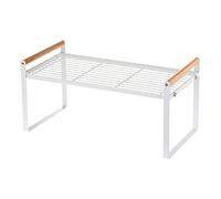 sourcing map Kitchen Countertop Organizer, Stackable Kitchen Spice Racks Countertop Shelves Suitable for Kitchen Cabinet, Cupboard, Counter, Pantry - White