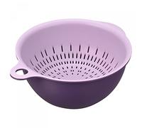 sourcing map Kitchen Strainer Colander Bowl Set, Small Double Layer Drain Basin and Basket Suitable for Fruits, Vegetables, Pasta, Berry - Purple