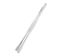 sourcing map Kitchen Tweezers Stainless Steel, 8 Inch Food Tongs Fine Cooking Tweezers Set Extra-Long Tweezer Tongs for Cooking Grill Baking BBQ, Silver Round Straight Clip