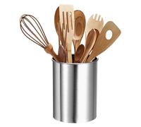 sourcing map Kitchen Utensil Holder, 3.1x3.9 Stainless Steel Utensil Cutlery Holder Cooking Flatware Organizer for Kitchen Restaurant Countertop Fork, Straw, Knives, Spoon, Chopstick, Silver