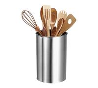 sourcing map Kitchen Utensil Holder, 3.1x4.7 Stainless Steel Utensil Cutlery Holder Cooking Flatware Organizer for Kitchen Restaurant Countertop Fork, Straw, Knives, Spoon, Chopstick, Silver