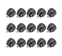 sourcing map Knurled Clamping Knobs Handle Thumb Screws Bolt Knobs M4 x 5 mm Male Thread 14 mm Head for Electronics Automotive Furniture Assembly Wood Working DIY Projects(Black, Pack of 15)