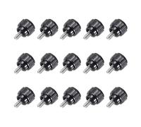 sourcing map Knurled Clamping Knobs Handle Thumb Screws Bolt Knobs M4 x 8 mm Male Thread 14 mm Head for Electronics Automotive Furniture Assembly Wood Working DIY Projects(Black, Pack of 15)