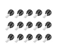 sourcing map Knurled Clamping Knobs Handle Thumb Screws Bolt Knobs M5 x 16 mm Male Thread 14 mm Head for Electronics Automotive Furniture Assembly Wood Working DIY Projects(Black, Pack of 15)
