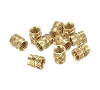 sourcing map Knurled Insert Nut M5 x 8mm L x 7mm OD Female Thread Brass Embedding Nut 30 Pcs