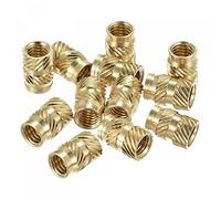 sourcing map Knurled Insert Nut M6 x 12mm L x 8mm OD Female Thread Brass Embedding Nut 30 Pcs