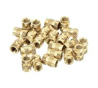 sourcing map Knurled Insert Nuts, 100Pcs M5 x 10mm L x 7mm OD 3D Printing Brass Nuts Female Threaded Inserts Brass Heat Set Insert Embedment Nut