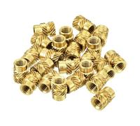 sourcing map Knurled Insert Nuts, 120Pcs M4 x 8mm L x 6mm OD 3D Printing Brass Nut Female Threaded Inserts Brass Heat Set Insert Embedment Nut