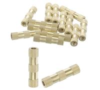 sourcing map Knurled Insert Nuts, 15Pcs M3 x 20mm(L) x 5mm(OD) Thread Printing Brass Nuts Female Threaded Inserts Brass Heat Set Insert Embedment Nuts