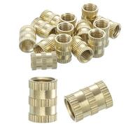 sourcing map Knurled Insert Nuts, 16Pcs M8 x 14mm(L) x 10mm(OD) Thread Printing Brass Nuts Female Threaded Inserts Brass Heat Set Insert Embedment Nuts