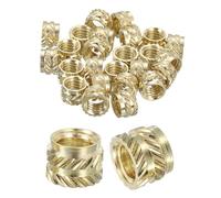 Sourcing Map Knurled Insert Nuts, 25pcs M6 x 6mm L x 8mm OD Brass Female Threaded Inserts