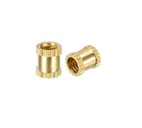 sourcing map Knurled Insert Nuts - 30Pcs M3 x 5mm Length x 4mm OD Female Thread Brass Threaded Insert Embedment Nut for 3D Printer