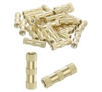 sourcing map Knurled Insert Nuts, 30Pcs M4 x 20mm(L) x 6mm(OD) Thread Printing Brass Nuts Female Threaded Inserts Brass Heat Set Insert Embedment Nuts