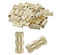 sourcing map Knurled Insert Nuts, 30Pcs M5 x 16mm(L) x 7mm(OD) Thread Printing Brass Nuts Female Threaded Inserts Brass Heat Set Insert Embedment Nuts