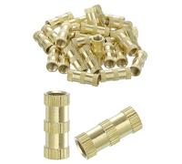 sourcing map Knurled Insert Nuts, 30Pcs M6 x 20mm(L) x 8mm(OD) Thread Printing Brass Nuts Female Threaded Inserts Brass Heat Set Insert Embedment Nuts