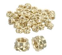 Sourcing Map Knurled Insert Nuts - 50pcs M3 x 3mm L x 5mm OD Brass Female Threaded Inserts for 3D Printing