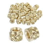 sourcing map Knurled Insert Nuts, 60pcs M5 x 6mm Length x 8mm OD 3D Printing Brass Nuts Female Threaded Inserts Brass Heat Set Insert Embedment Nut