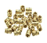 sourcing map Knurled Insert Nuts, 80Pcs M6 x 10mm L x 8mm OD 3D Printing Brass Nuts Female Threaded Inserts Brass Heat Set Insert Embedment Nut