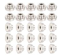 sourcing map Knurled Thumb Nut, 25Pcs M3x0.5mm Iron Round Knobs Fasteners for 3D Printer Parts, Silver Tone