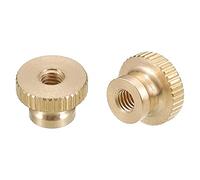 sourcing map Knurled Thumb Nuts, 10pcs M4 x D12mm x H8mm Brass Knurled Nut with Collar High Head Through Hole Adjusting Nuts for 3D Printer Parts