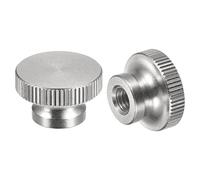 sourcing map Knurled Thumb Nuts, 10pcs M5 x D16mm x H10mm 304 Stainless Steel Knurled Nut with Collar High Head Blind Hole Knurled Thumb Nuts for 3D Printer Parts