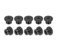 sourcing map Knurled Thumb Nuts, 10Pcs M8 x 24 x 16mm Carbon Steel Knurled Nut, Adjusting Round Knobs Fasteners Nuts for 3D Printer Parts, Black