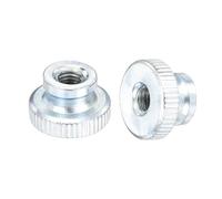 sourcing map Knurled Thumb Nuts, 15Pcs M4x0.7mm Iron Round Knobs Fasteners for 3D Printer Parts, Silver Tone