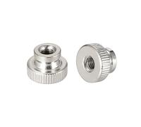 sourcing map Knurled Thumb Nuts, 20pcs M6x1mm Iron Round Knobs Fasteners for 3D Printer Parts, Silver Tone