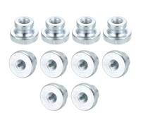 sourcing map Knurled Thumb Nuts, 20Pcs M8x1.25mm Iron Round Knobs Fasteners for 3D Printer Part, Silver Tone