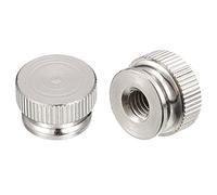 sourcing map Knurled Thumb Nuts, 2pcs M6 x D16mm x H10mm Carbon Steel Knurled Nut with Collar High Head Blind Hole Knurled Thumb Nuts for 3D Printer Parts