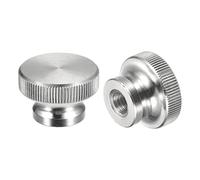 sourcing map Knurled Thumb Nuts, 4pcs M10 x D30mm x H20mm 304 Stainless Steel Knurled Nut with Collar High Head Blind Hole Knurled Thumb Nuts for 3D Printer Parts