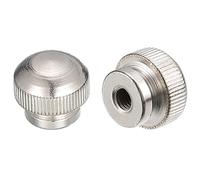 sourcing map Knurled Thumb Nuts, 4pcs M5 x D16mm x H14mm Carbon Steel Knurled Nut with Collar High Head Blind Hole Knurled Thumb Nuts for 3D Printer Parts