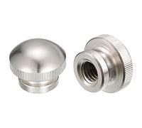 sourcing map Knurled Thumb Nuts, 4pcs M8 x D19mm x H16mm Carbon Steel Knurled Nut with Collar High Head Blind Hole Knurled Thumb Nuts for 3D Printer Parts