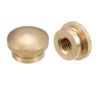 sourcing map Knurled Thumb Nuts, 4pcs M8 x D20mm x H12mm Brass Knurled Nut with Collar High Head Blind Hole Knurled Thumb Nuts for 3D Printer Parts