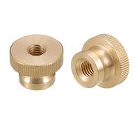 sourcing map Knurled Thumb Nuts, 4pcs M8 x D23mm x H16mm Brass Knurled Nut with Collar High Head Through Hole Adjusting Nuts for 3D Printer Parts
