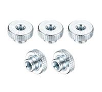 sourcing map Knurled Thumb Nuts, 5Pcs M3 x 11 x 6mm Carbon Steel Knurled Nut, Adjusting Round Knobs Fasteners Nuts for 3D Printer Parts, Blue White