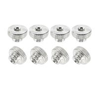 sourcing map Knurled Thumb Nuts, 8Pcs M3 Carbon Steel Nut High Head Through Hole, Silver