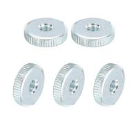 sourcing map Knurled Thumb Nuts, M6 Female Thread Thin Type, Zinc-Plated Carbon Steel Knurled Nut Flat Head Through Hole Lock Adjusting Nuts for 3D Printer, 5Pcs