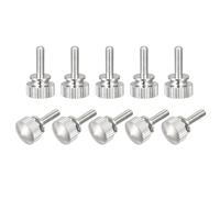sourcing map Knurled Thumb Screws, M3x10mm Brass Shoulder Bolts Grip Knobs Fasteners, Nickel Plated 10Pcs