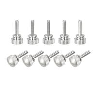 sourcing map Knurled Thumb Screws, M3x12mm Brass Shoulder Bolts Grip Knobs Fasteners, Nickel Plated 10Pcs
