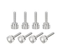 sourcing map Knurled Thumb Screws, M3x14mm Brass Shoulder Bolts Grip Knobs Fasteners, Nickel Plated 8Pcs