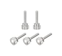 sourcing map Knurled Thumb Screws, M3x16mm Brass Shoulder Bolts Grip Knobs Fasteners, Nickel Plated 5Pcs