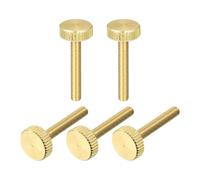 sourcing map Knurled Thumb Screws,M4x25mm Flat Brass Bolts Grip Knobs 5Pcs | Fasteners for Home,Electronic,Machine