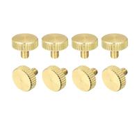 sourcing map Knurled Thumb Screws, M4x6mm Flat Brass Bolts Grip Knobs Fasteners for Home, Electronic, Machine 8Pcs