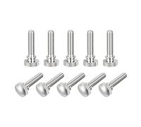 sourcing map Knurled Thumb Screws, M5x20mm Brass Shoulder Bolts Grip Knobs Fasteners, Nickel Plated 10Pcs