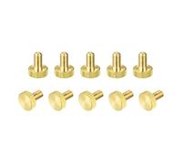 sourcing map Knurled Thumb Screws, M6x12mm Flat Brass Bolts Grip Knobs Fasteners for PC, Electronic, Mechanical 10Pcs