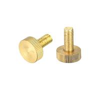 sourcing map Knurled Thumb Screws, M8x20mm Flat Brass Bolts Grip Knobs Fasteners for PC, Electronic, Mechanical 2Pcs