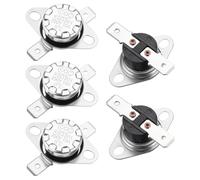 sourcing map KSD301 Thermostat 0°C/32°F 10A Normally Open N.O Adjust Snap Disc Temperature Switch 5pcs,Bakelite Material